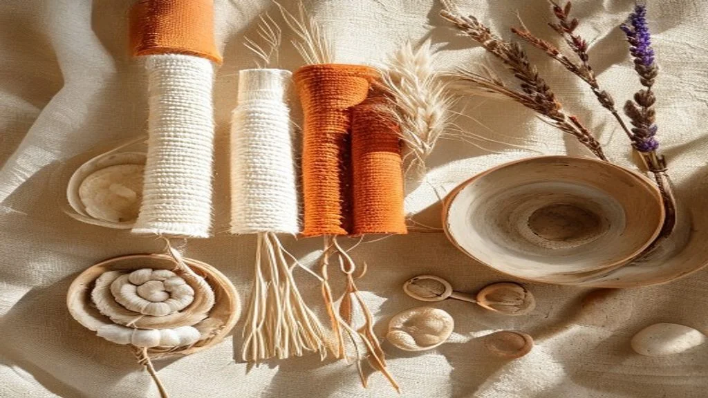 Farklı makrome ip çeşitleri — pamuk, polyester, jüt