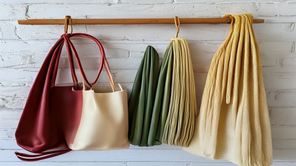 Polyester makrome ipi ile yapılmış bohem stil çanta ve bobinler