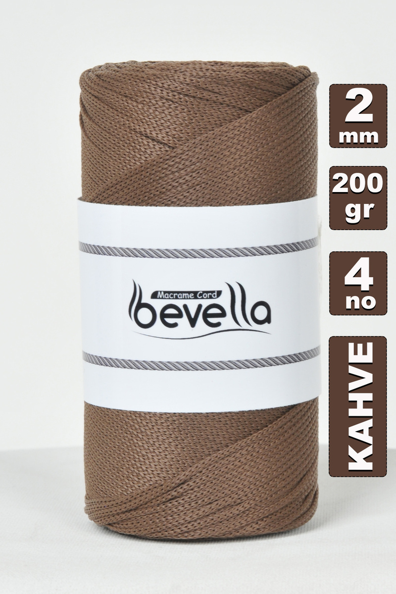 Polyester-Makramee-Kordel Braun 2mm - Bevella