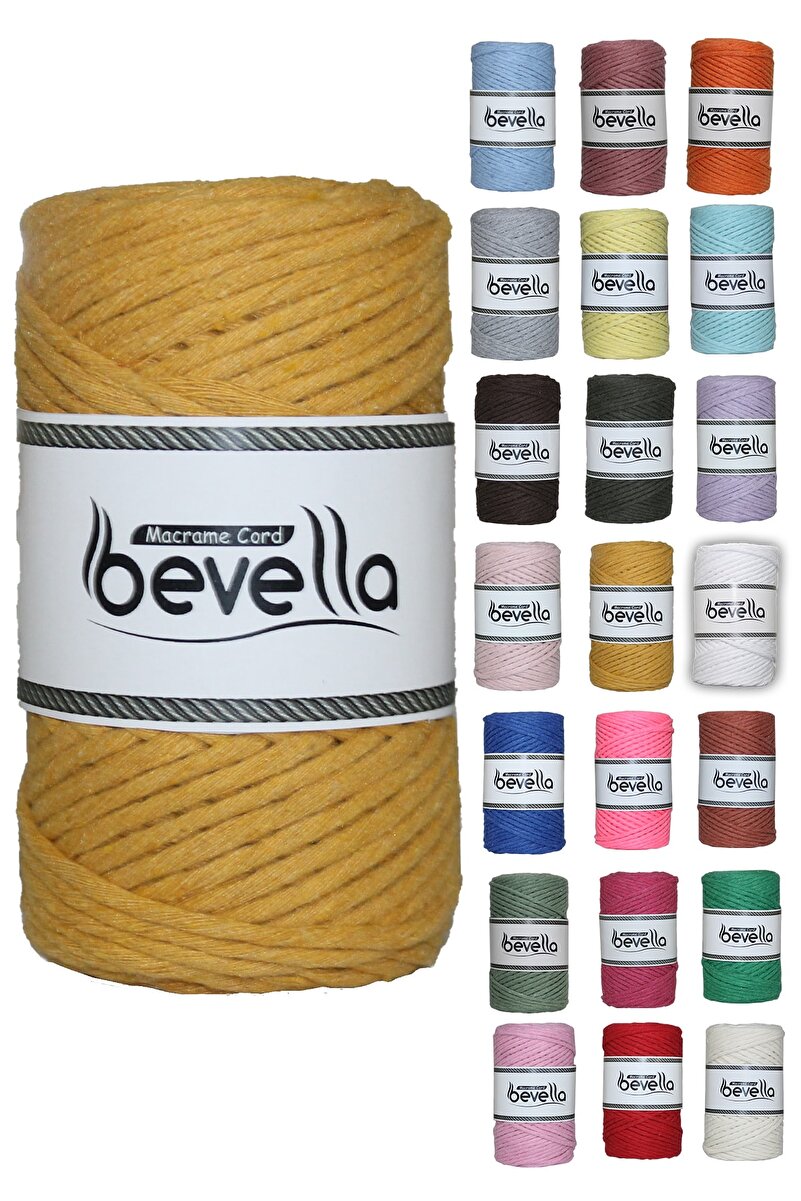 Makramee-Fransenkordel Hellgrau 3mm - Bevella