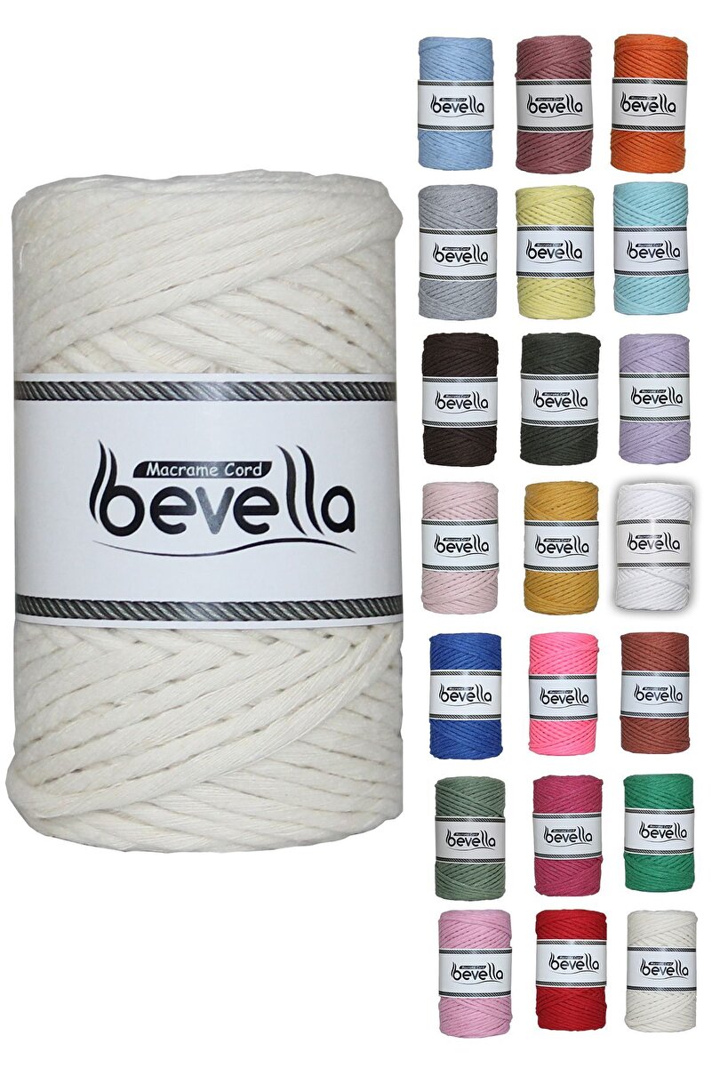 Makramee-Fransenkordel Ecru - Bevella