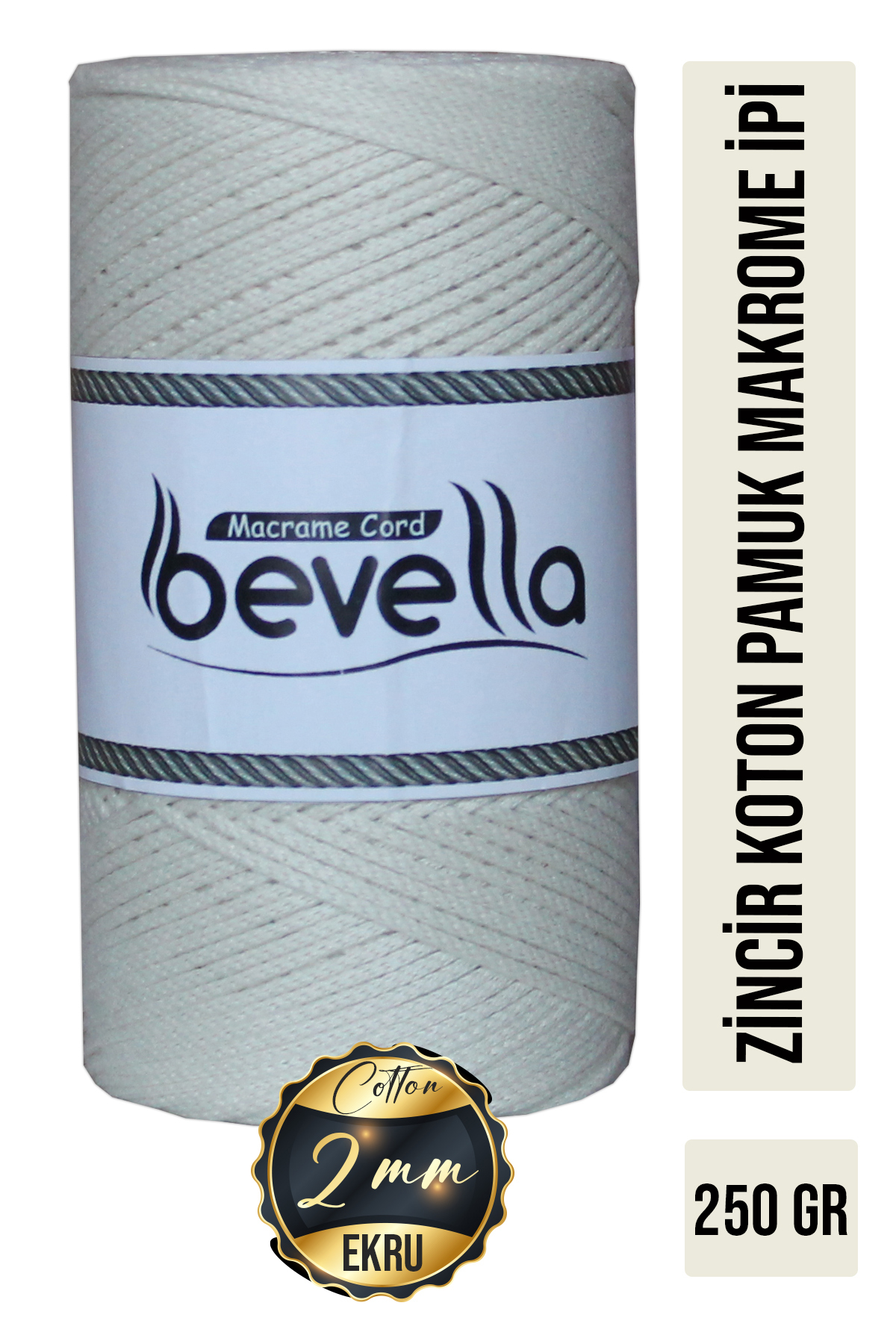 Baumwoll-Kettenkordel Taschen-Projekt Ecru - Bevella