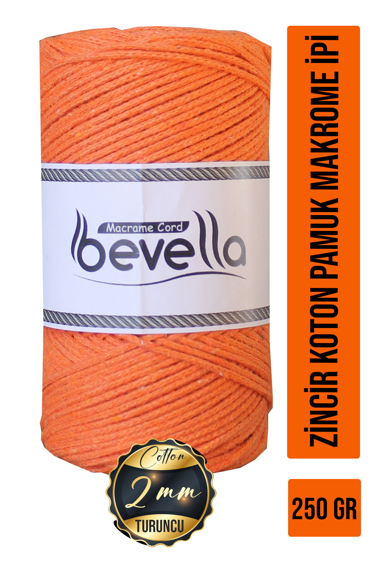 Baumwoll-Kettenkordel Orange - Bevella