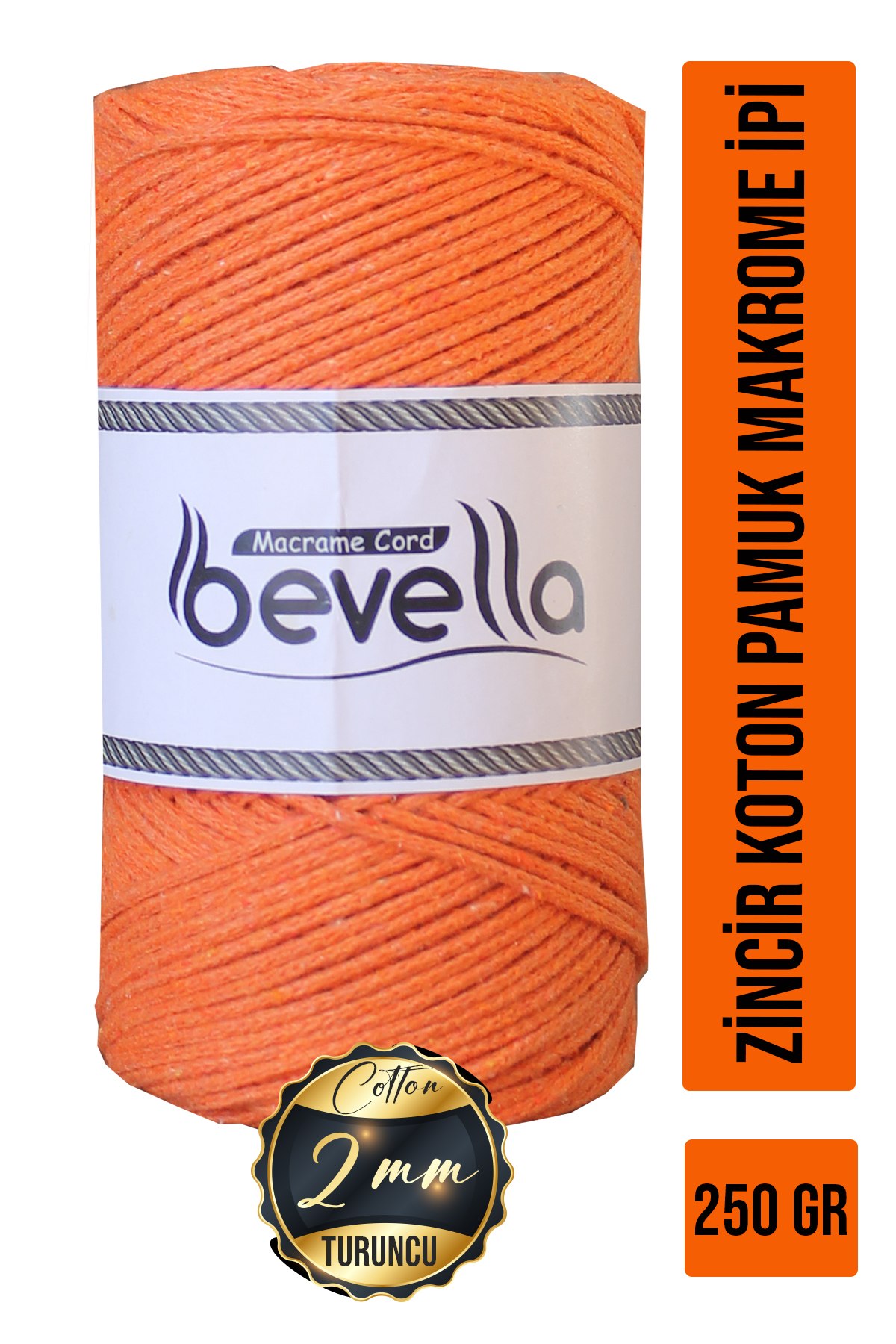 Cotton Chain Cord Orange 2mm - Bevella