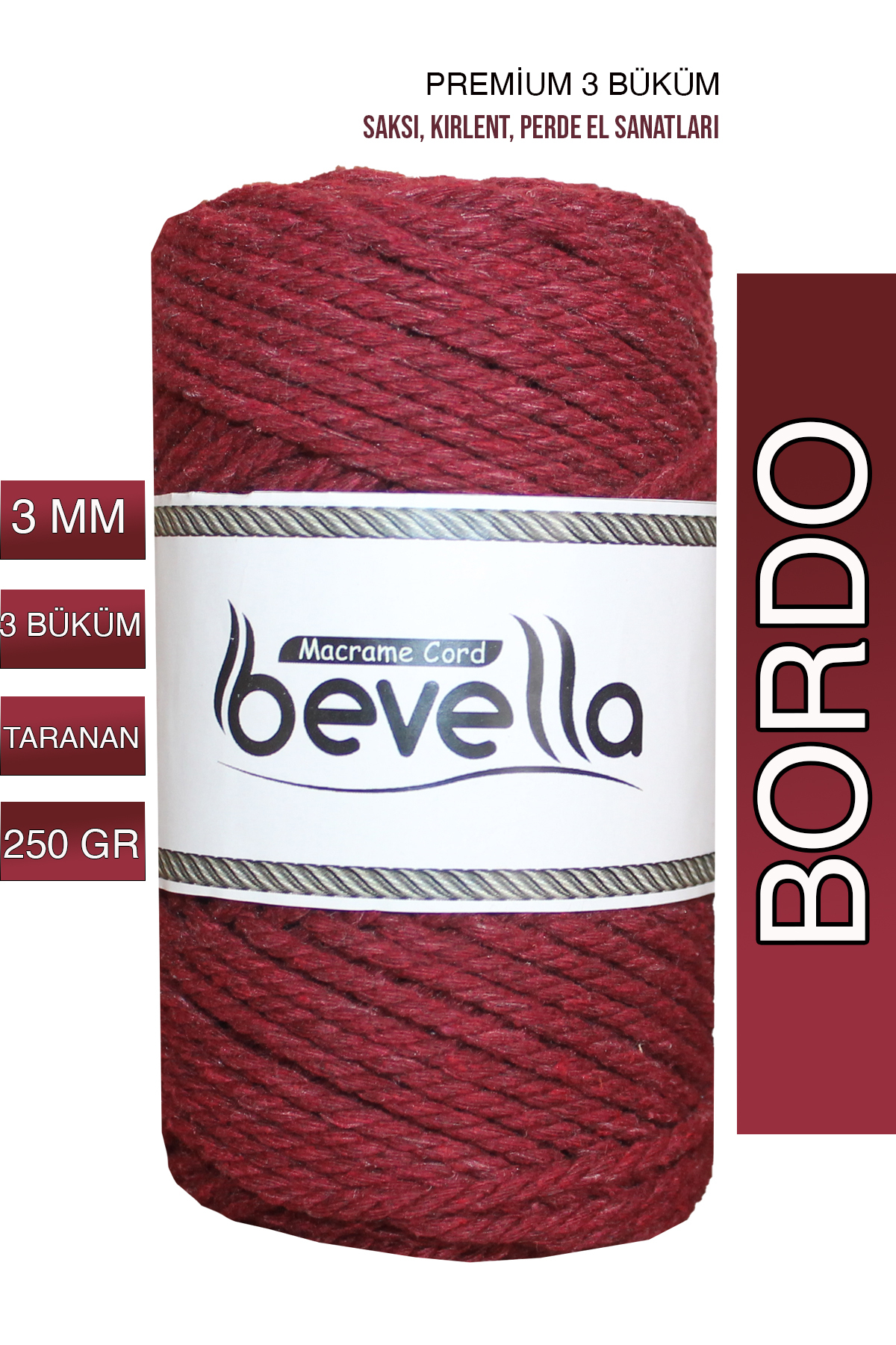 3mm Premium Burgulu Pamuk Makrome İpi – Mentol Yeşil 250gr - Kullanim Görüntü