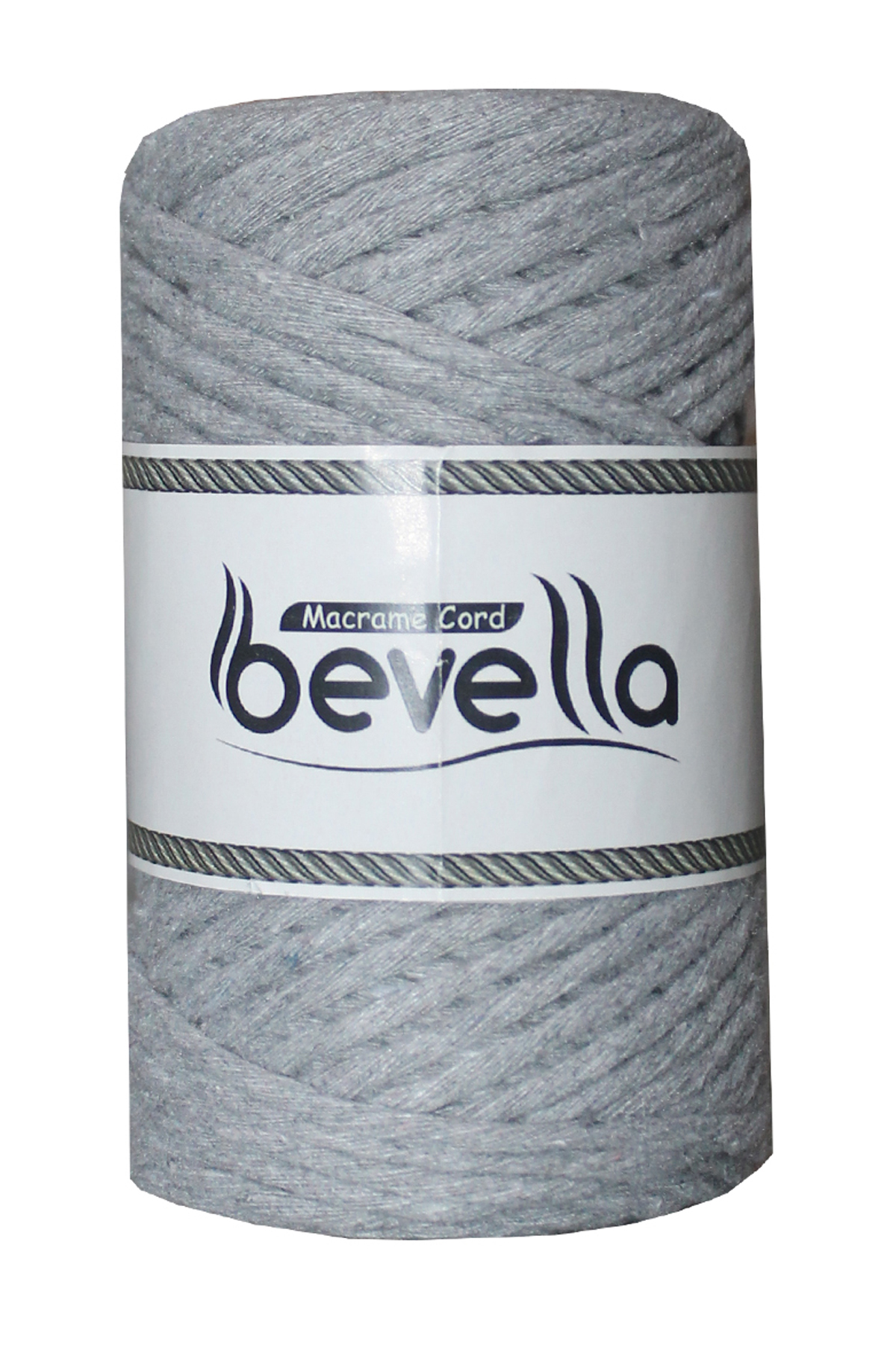 3mm Gri Taranabilir Pamuk Makrome İpi – Tek büküm (taranabilir) - Detay Görüntü