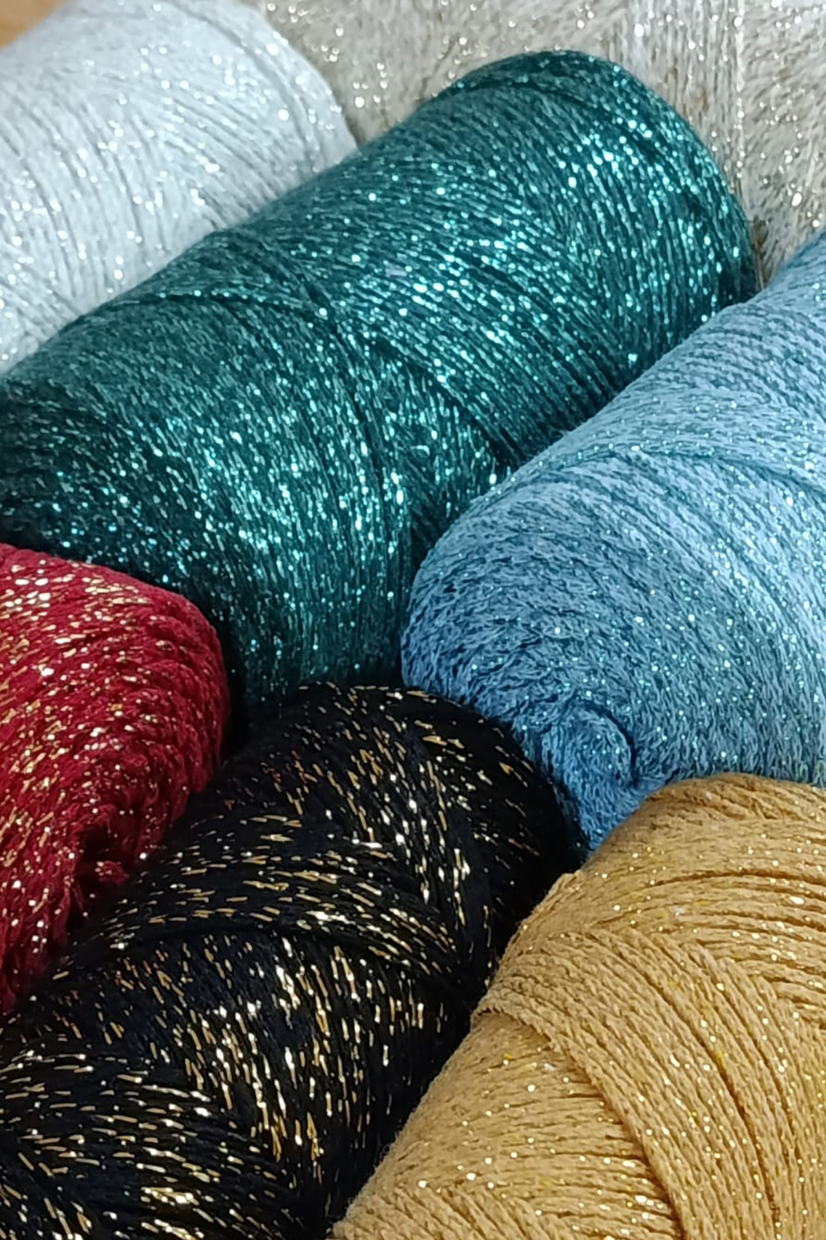 2mm Lacivert Simli Polyester Makrome İpi - Bevella Macrame