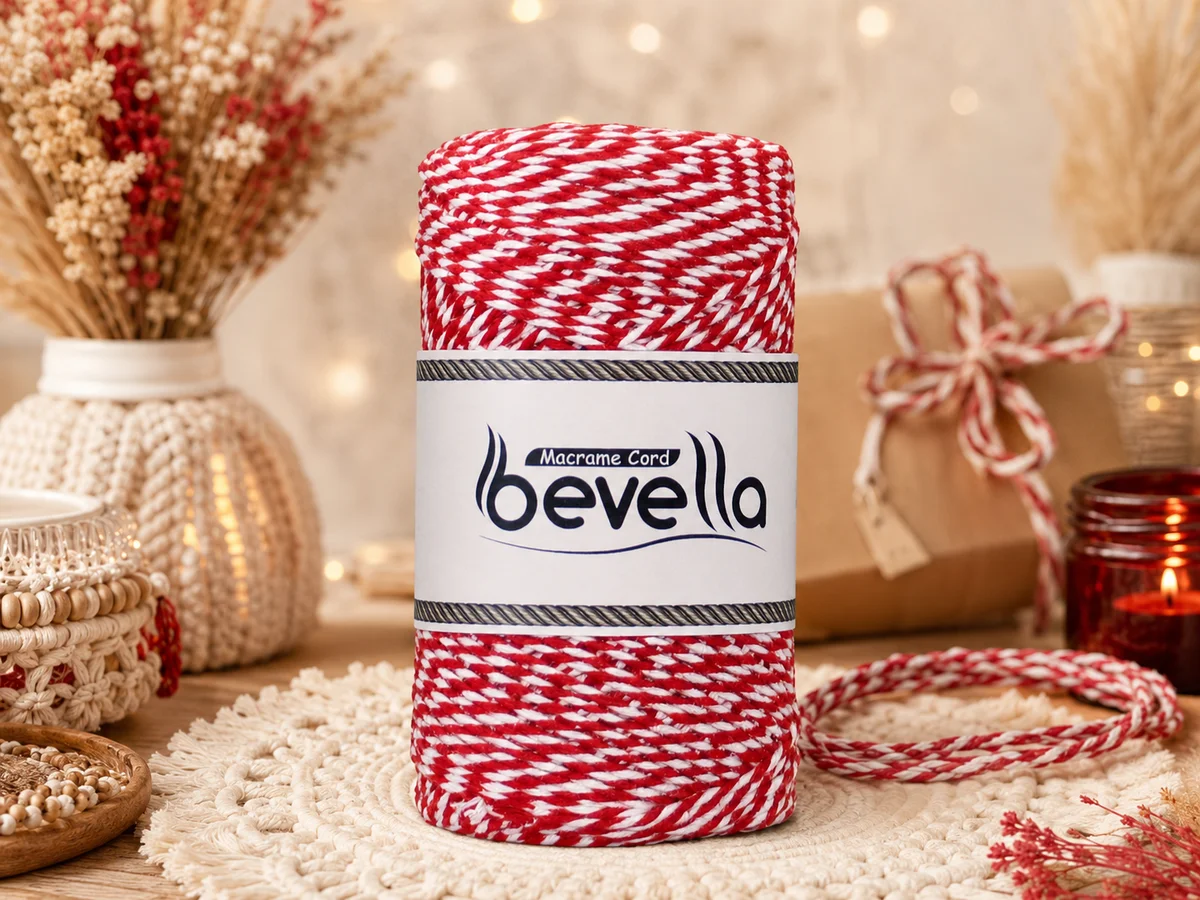 Bevella martenicka cord - red-white 2mm packaging twine