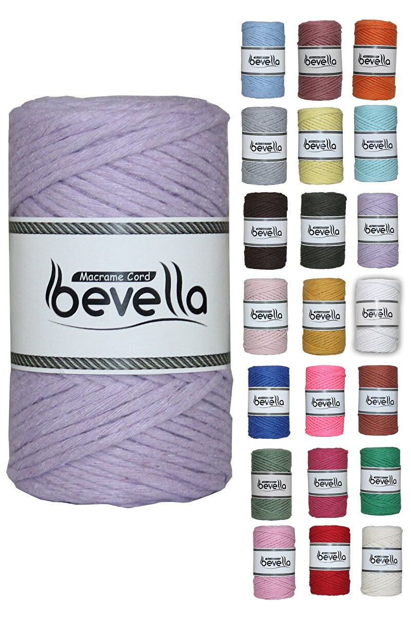 3mm Lila Taranabilir Pamuk Makrome İpi - Bevella Macrame