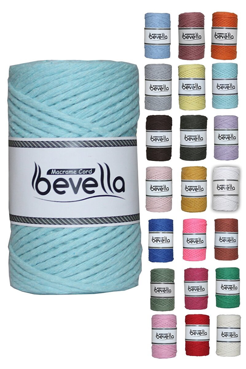 3mm Turkuaz Taranabilir Pamuk Makrome İpi - Bevella Macrame