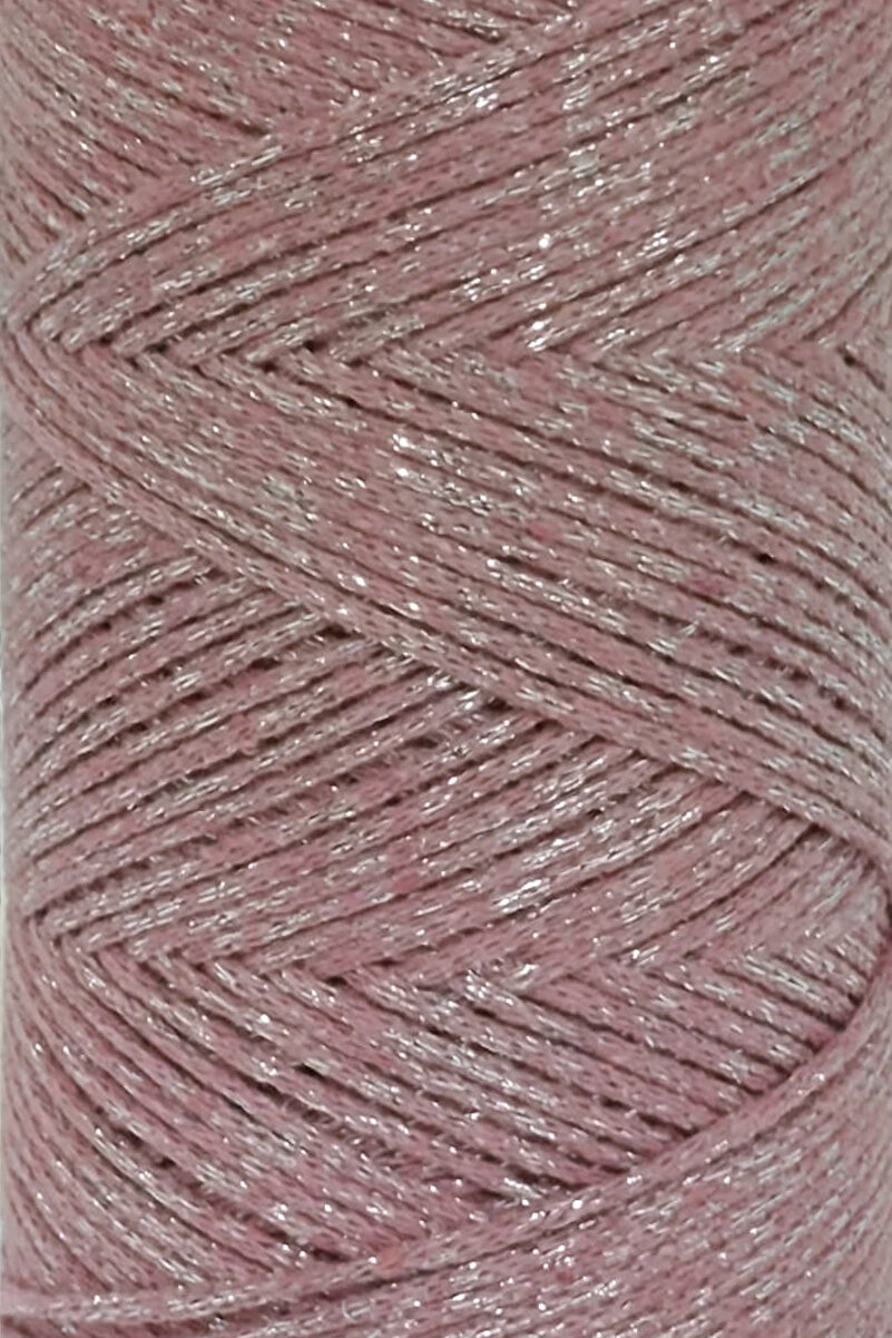 2mm Gül Kurusu Ultra Simli Makrome İpi – Tek büküm (simli) - Detay Görüntü