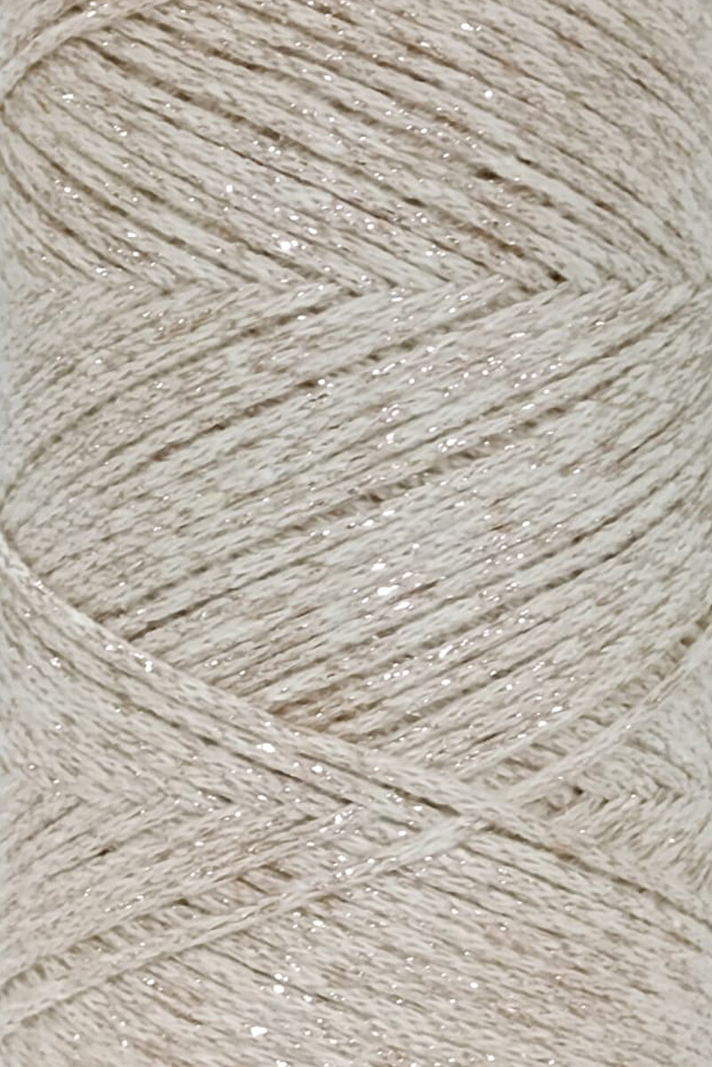 2mm Ekru Ultra Simli Makrome İpi – Tek büküm (simli) - Kullanim Görüntü