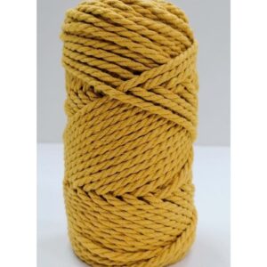 Pamuk Makrome Ipi Taranan 3 Mm 3 Büküm 250 gr Hardal