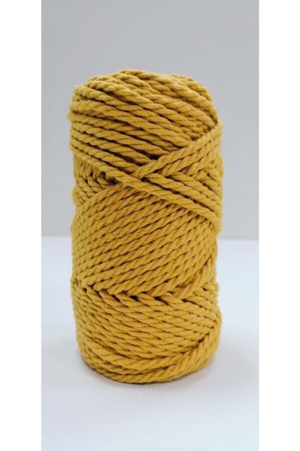 Pamuk Makrome Ipi Taranan 3 Mm 3 Büküm 250 gr Hardal