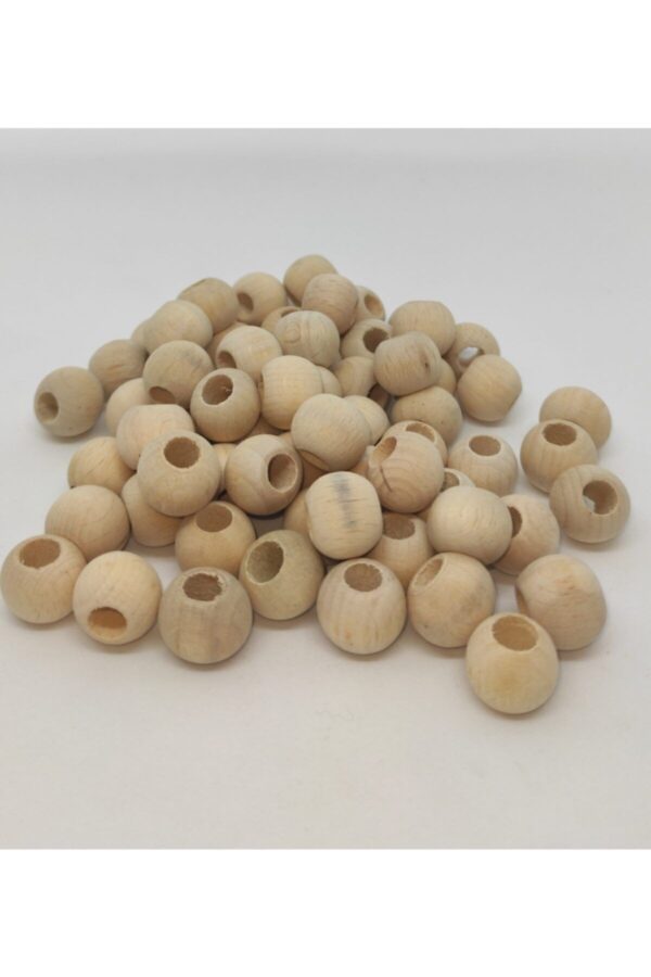14 Mm Yuvarlak Ahşap Boncuk Ham 100 Gr Paket 110 Adet