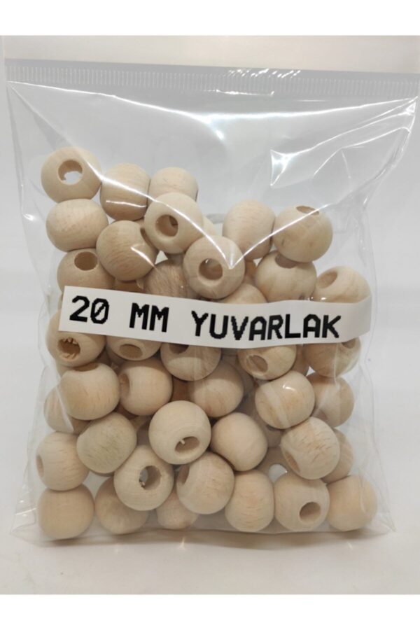 20 Mm Yuvarlak Ahşap Boncuk Ham 100 gr